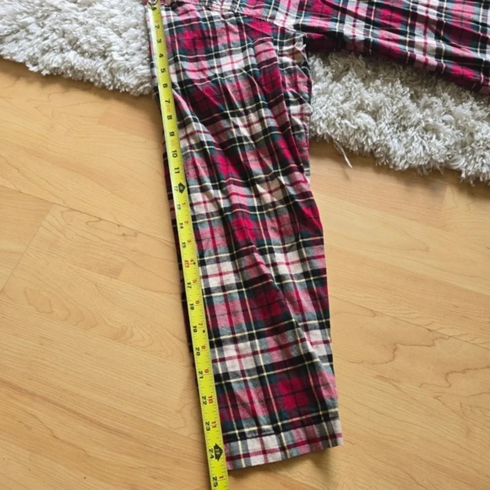 Polo Ralph Lauren Red Plaid Flannel Pajama Sleep Shirt Womens Sz M Long‎ Sleeve